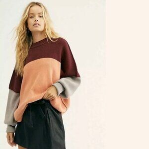 Free People Easy Street Colorblock Sweater